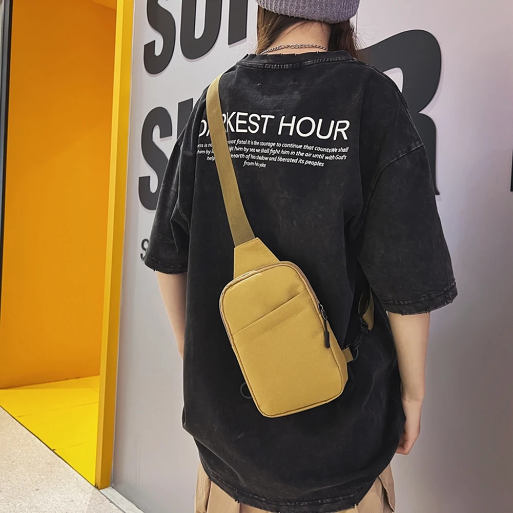 

Men&Women Moto Biker Solid Color Chest Bag Oxford Crossbody Small Square Bags Fashion Shoulder Bags Sports Outdoor Sling Bag