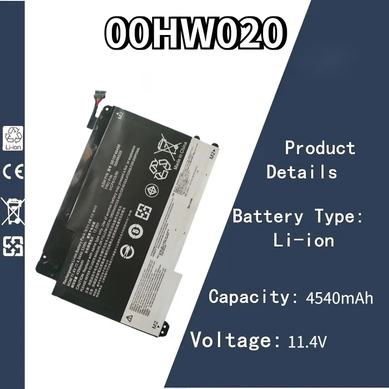 

11.4V 4540mAh 00HW020 Laptop Battery For LENOVO ThinkPad P40 Yoga 460 Yoga 14 SB10F46458 00HW020 00HW021