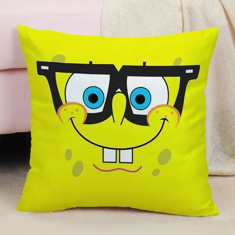 SpongeBob Pillow Cover 50x50 Cushions Covers for Bed Pillows  Printing Car Decoration Decorative Pillowcase 45x45CM