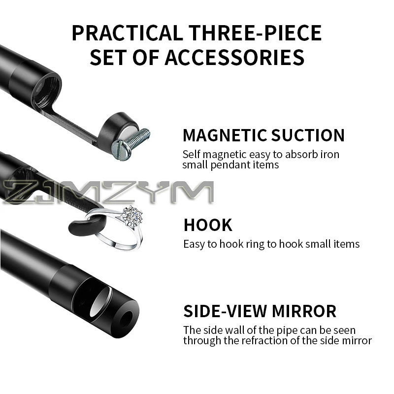 Câmera impermeável industrial do endoscópio, tela LCD colorida, portátil com cabo rígido de 5 m para o carro e a tubulação, 5 "1080P