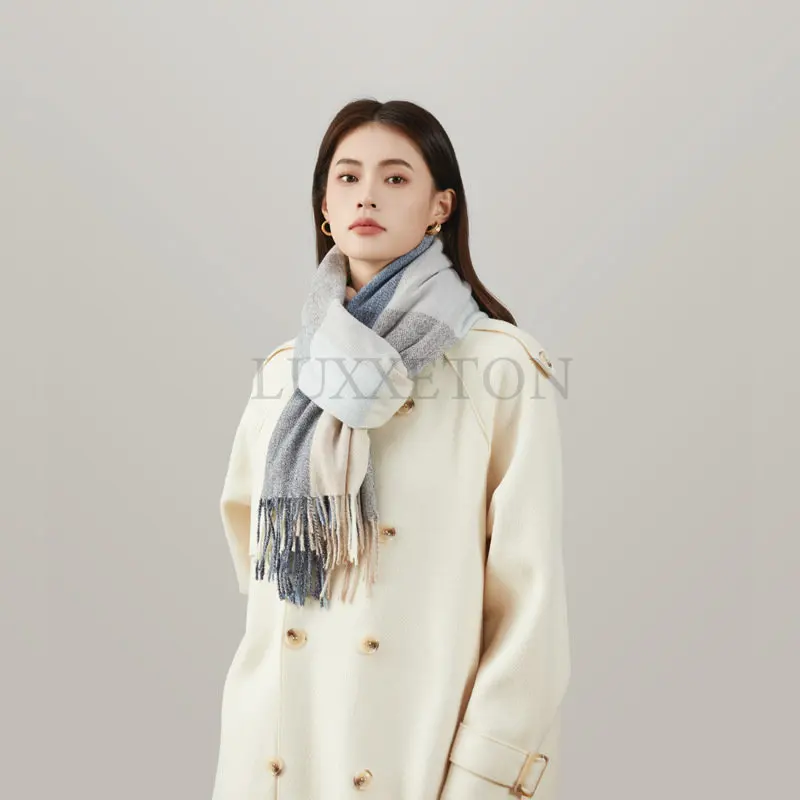 Scarf Women Luxury Korean Style Scarves Plaid Soft Bufandas Tassel Female Pink Foulard Jersey Pareo Echarpe Shawl