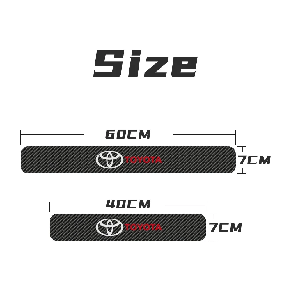 4Pcs Anti Scratch Car Carbon Fiber Door Threshold Badge Stickers For Toyota Rav4 Corolla Camry Aqua Yaris Cross Auris TRD Hilux