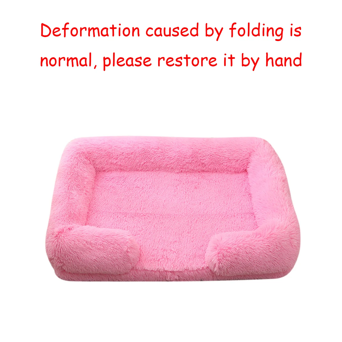 Square Dog Bed Plush Pet Bed Winter Thickened Pad House for Dogs Bed Cat Sofa for Flyffy Dogs Sleeping Bed Sofa Removable Mat