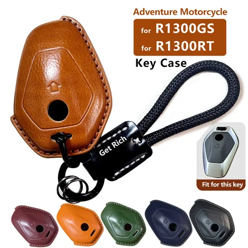 Funda de cuero para llave para BMW R1300RT R 1300 RT 1300RT 1300 GS 1300GS R1300GS ADV Adventure, cubierta Fob para motocicleta, accesorios