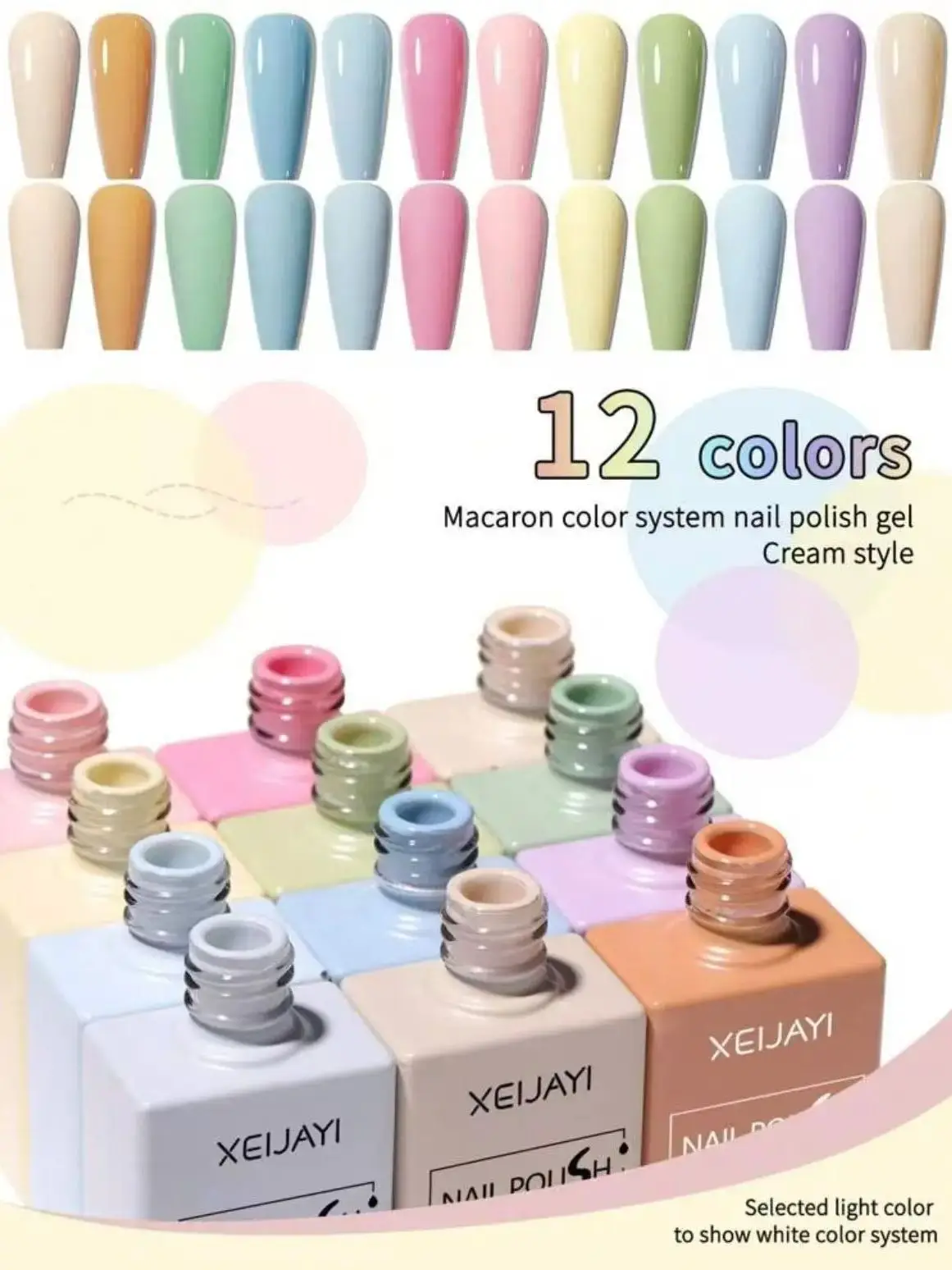 

XEIJAYI Gel Nail Polish , 12 Colors High Gloss Shine, Long-Lasting UV LED Soak Off Gel, Paint Gel Nail Art