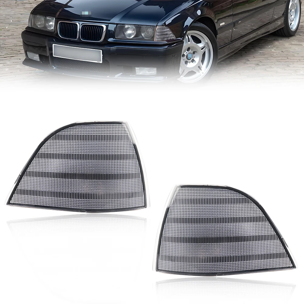 2Pcs Front Corner Light Side Marker Light Turn Signal Light Turn Warning Light Daytime Running Light DRL Light Cover For 1992 1993 1994 1995 1996 1997 1998 1999 BMW 318i/318is/325i/325is/328i/328is/M3/323i/323is E36 Coupe No Bulb/Socket Included