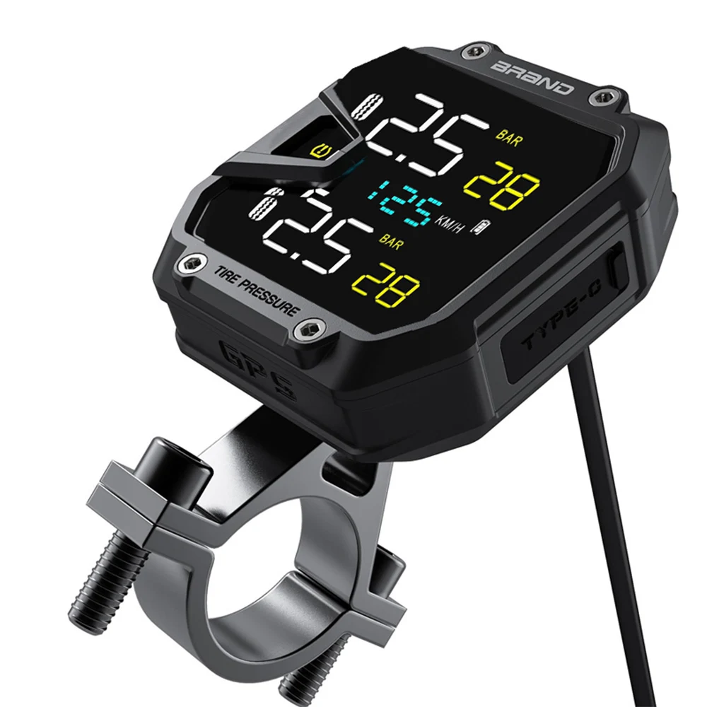 Motorcycle TPMS Tire Pressure Monitor LCD Digital Display Tire Pressure Sensor Monitoring Detector Intelligent Tyre Warning
