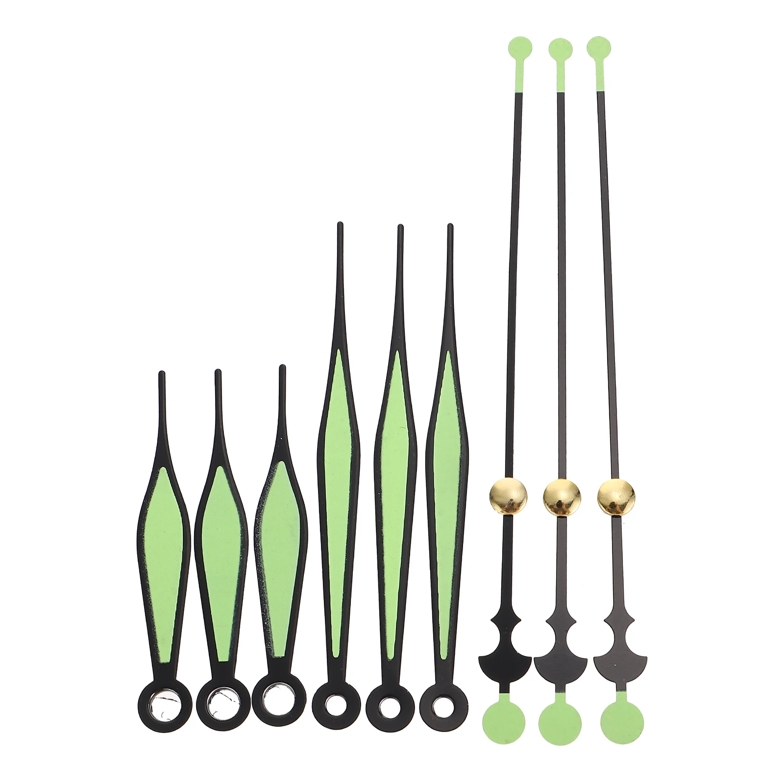 

10 Sets Glow Hands Clock Hands Only Luminous Pointer Accessories Wall Clock Replacement Parts Aluminum DIY Kits