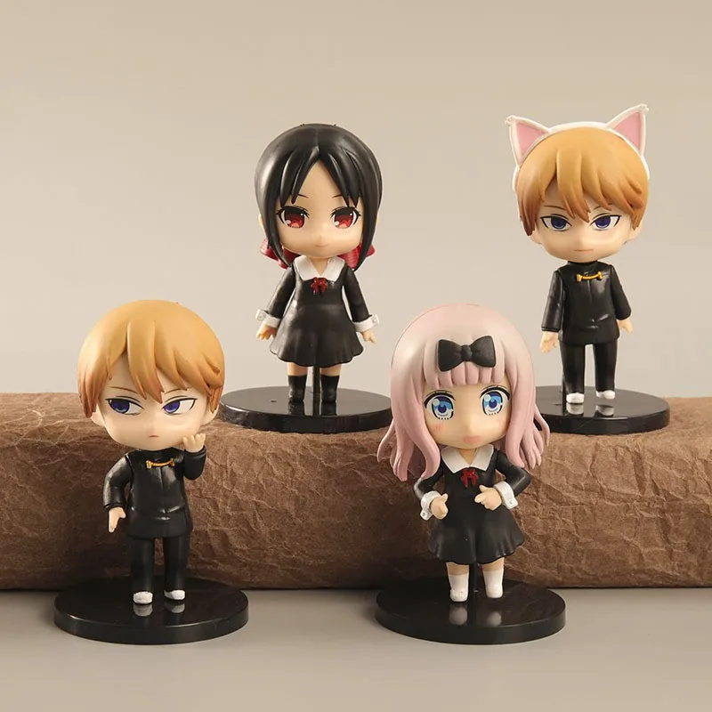 

9cm 4pcs Shinomiya Kaguya Kaguya-sama Love Is War Shirogane Miyuki Fujiwara Chika Action Figure Toys Collection Christmas Gift