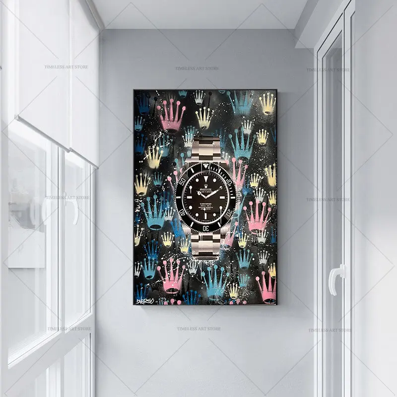 Motivational Street Graffiti Art Poster Luxury Watch Pop Art Canvas Painting Cuadros Wall Art Picture Home Decor No Frame view 4