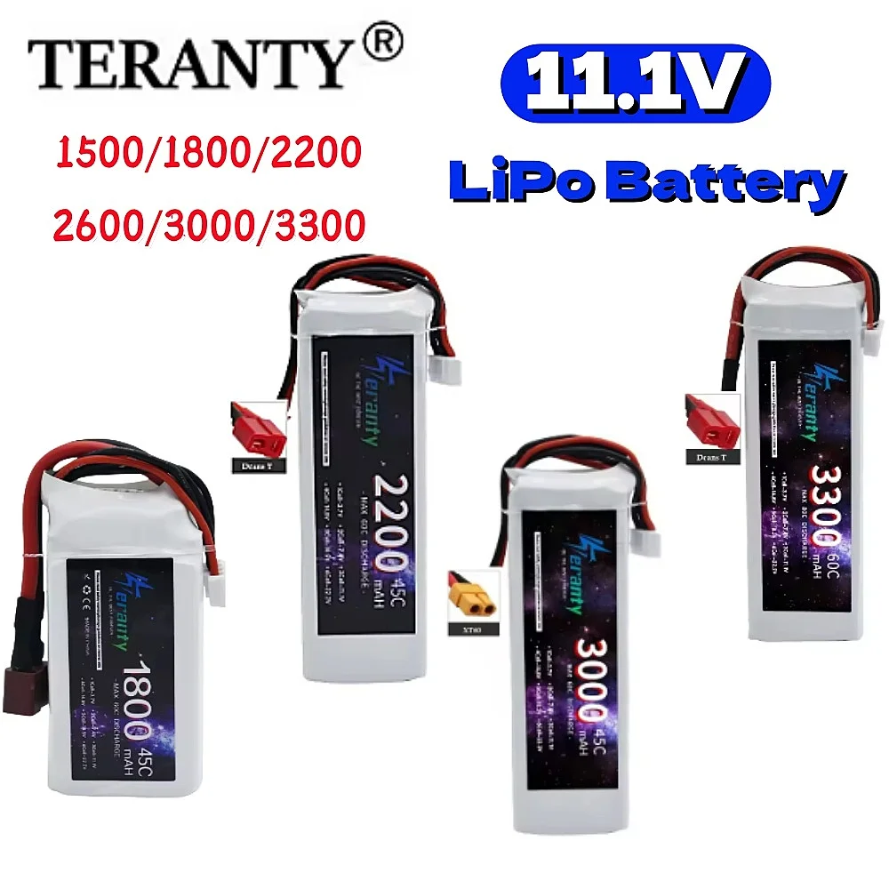 

11.1V LiPo Battery 3S 1500mah 1800mAh 2200mah 2600mAh 3000mAh 3300mAh Deans T Connector XT60 For RC Car FPV Racing Drone