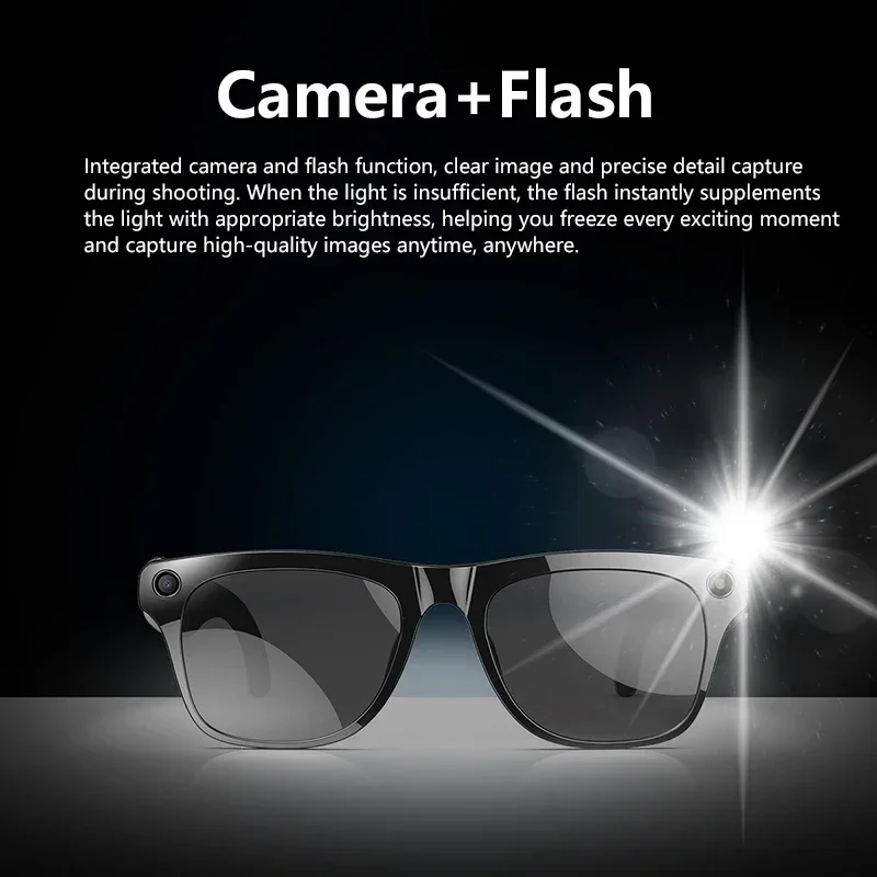 Lenovo 8K 1600MP HD Smart Glasses Chat GPT Touch Control AI Sunglasses Music Player Bluetooth Call Translator Voice Assistant