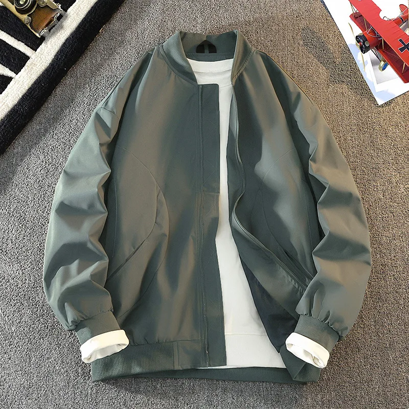 

New autumn and winter men's jackets baseball collar jackets casual sports pilot jackets loose and versatile tops trendy outfits