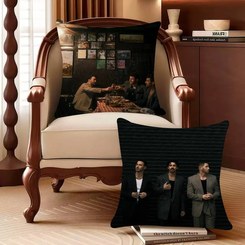

J-Jonas B-Brothers Greetings Your Hometown Pillow Case Decor Protective Covers Comfortable soft for Sofa Living Room Home office