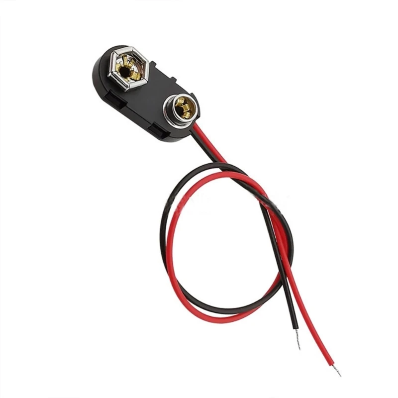 10 Pcs 9V Battery Connector Clip with Wires Harness Holder I-Type Plastic Housing Pigtail for 9volt Terminals Dropship