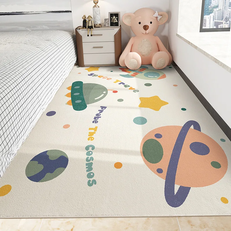 

Kids Cartoon Carpet Home Bedroom Room Bedside Rug Long Fluffy Area Carpet Anti-Fall Children'S Play Crawling Mat For Living Room