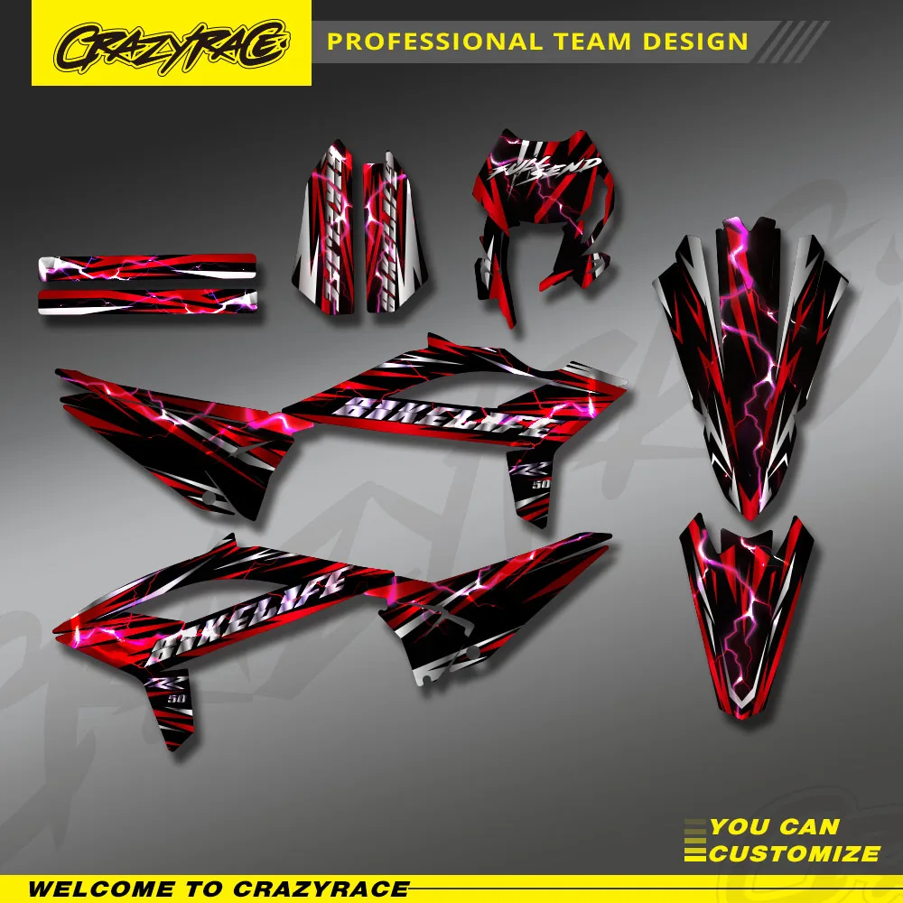 Motorcycle Background Graphics Decals Stickers kit For Beta RR 50 MOTARD TRACK 2021 2022 2023 Decoration Custom Number Name