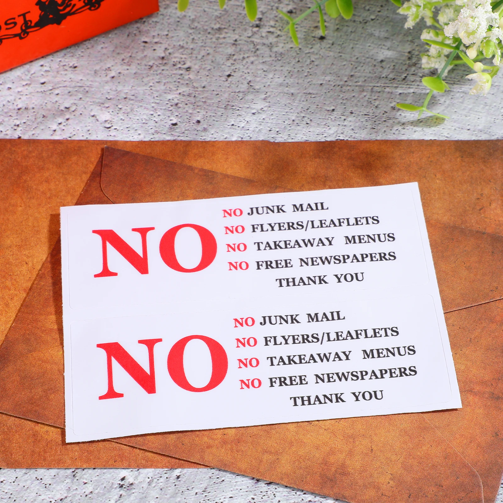 

2Pcs Eye Catching No Solicitations Sticker for Mailbox Weather Resistant PVC Decal Home Protection Sign