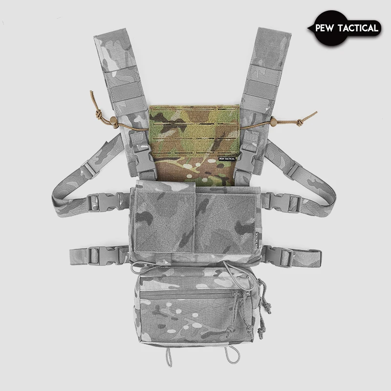 

PEW Tactical Chest Rig Mag Pouch MOLLE Holder AXL Style JTAC Panel Hunting Airsoft Chesty Navigation Front Panel Expansion Gear