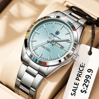 2025 New Explosive Color Men Watch Stainless Steel Business Style Luxury Date Week Quartz Movement Wristwatch Relogios Masculino