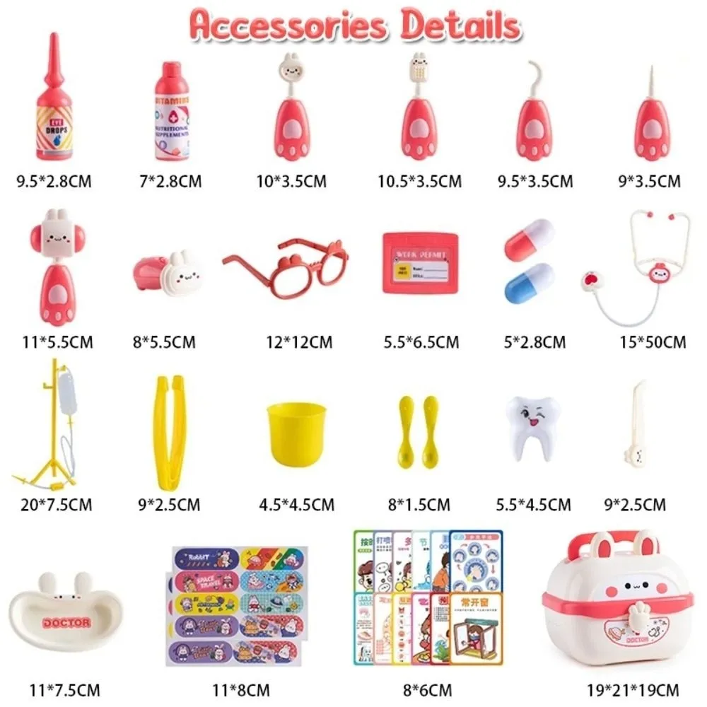 Simulation Dentist Box Doctor Pretend Role Play Kit Educational Game Pretent Play Toys Kid Stethoscope Doctor Set Blue/Pink