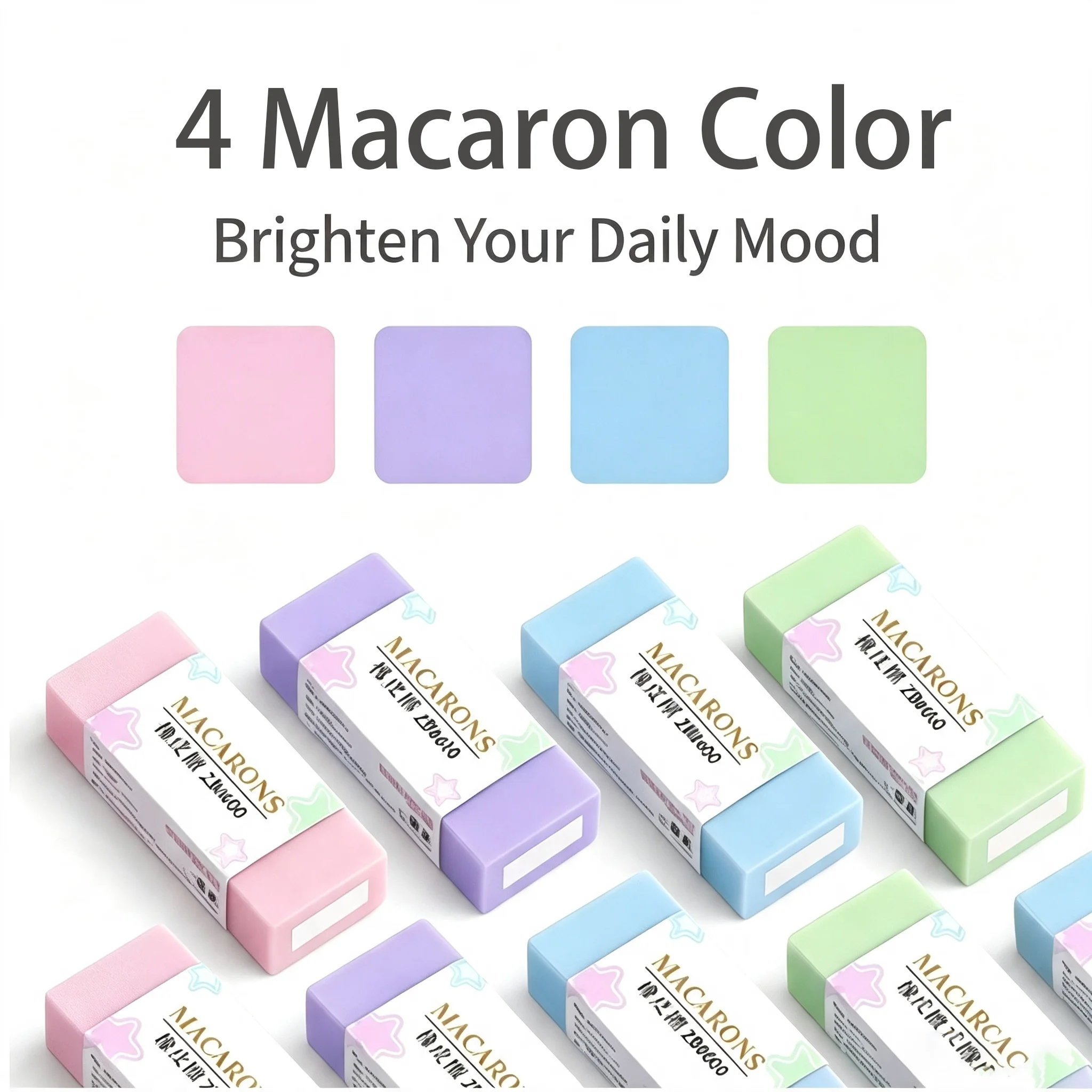 Pencil Eraser 15 Pack Pastel Colors Large Latex Free Vinyl Block Erasers for School Office Art Sketching Homework Exams Clean