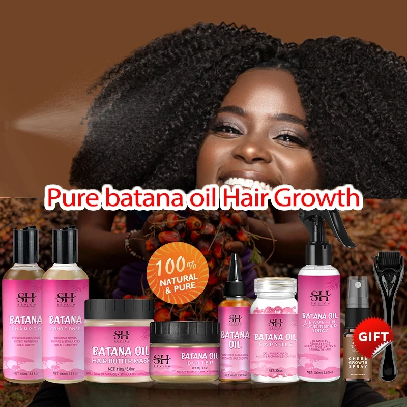 7pcs Honduras Batana Oil Hair Growth Set African Fast Hair Growth Batana Hair Mask Anti Hair Loss Break Hair Regrowth Treatment