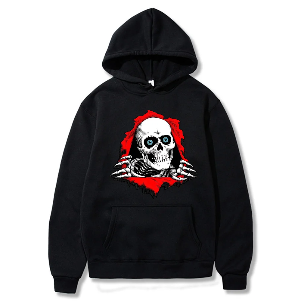 Hoodie estampado de caveira masculino, pulôver de casal, camisa esportiva casual, suéter de rua Hip Hop, moda outono e inverno, 2022