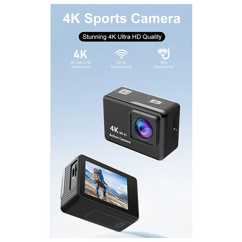 Registratore sportivo TTKK-Outdoor, action camera 1080P ad alta definizione, LCD 170 °   Videocamera per nuoto grandangolare