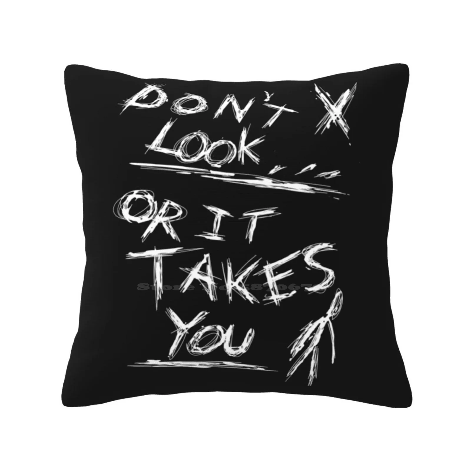 Slenderman Pages-Don'T Look ( White Version ) Fashion Sofa Throw Pillow Cover Pillowcase Slenderman Creepypasta Jeff Terror