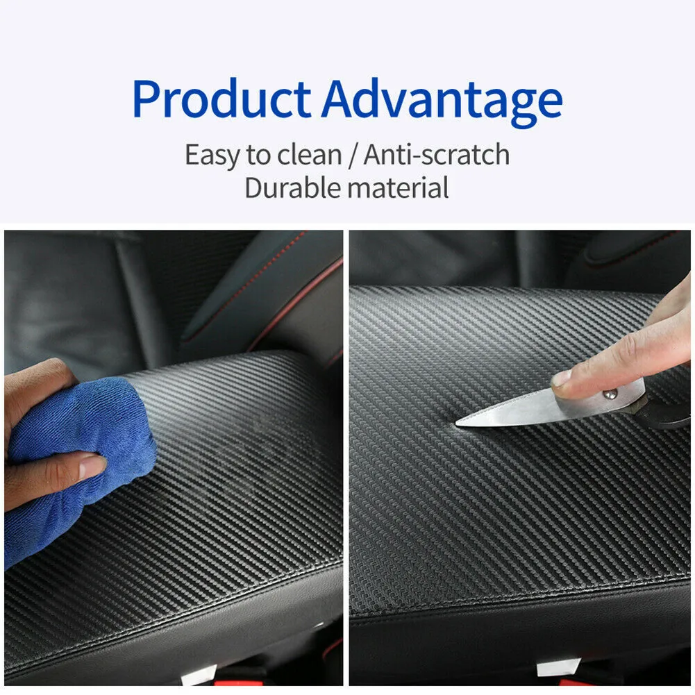 Faux Leather Carbon Grain Car Armrest Cover Protector Black For Ford Explorer Base / XLT / Limited / Sport / Platinum2011- 2019