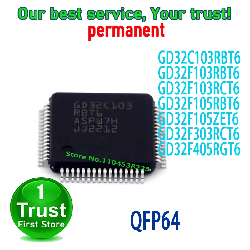 10PCS GD32C103RBT6 GD32F103RBT6 GD32F103RCT6 GD32F105RBT6 GD32F105ZET6 GD32F303RCT6 GD32F405RGT6 new