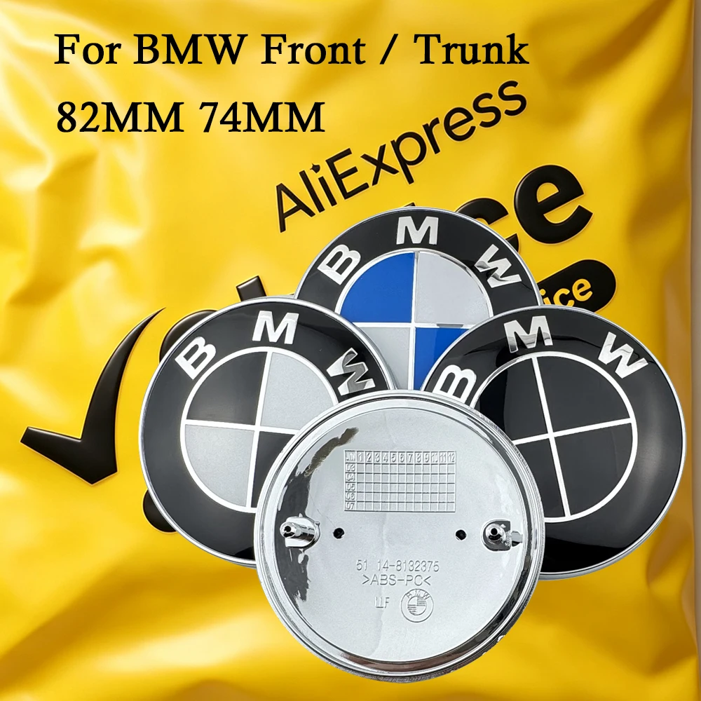 

10PCS Exterior Emblem 74mm 82mm Car Front Bonnet Logo Trunk Badge For BMW Emblem Spare parts