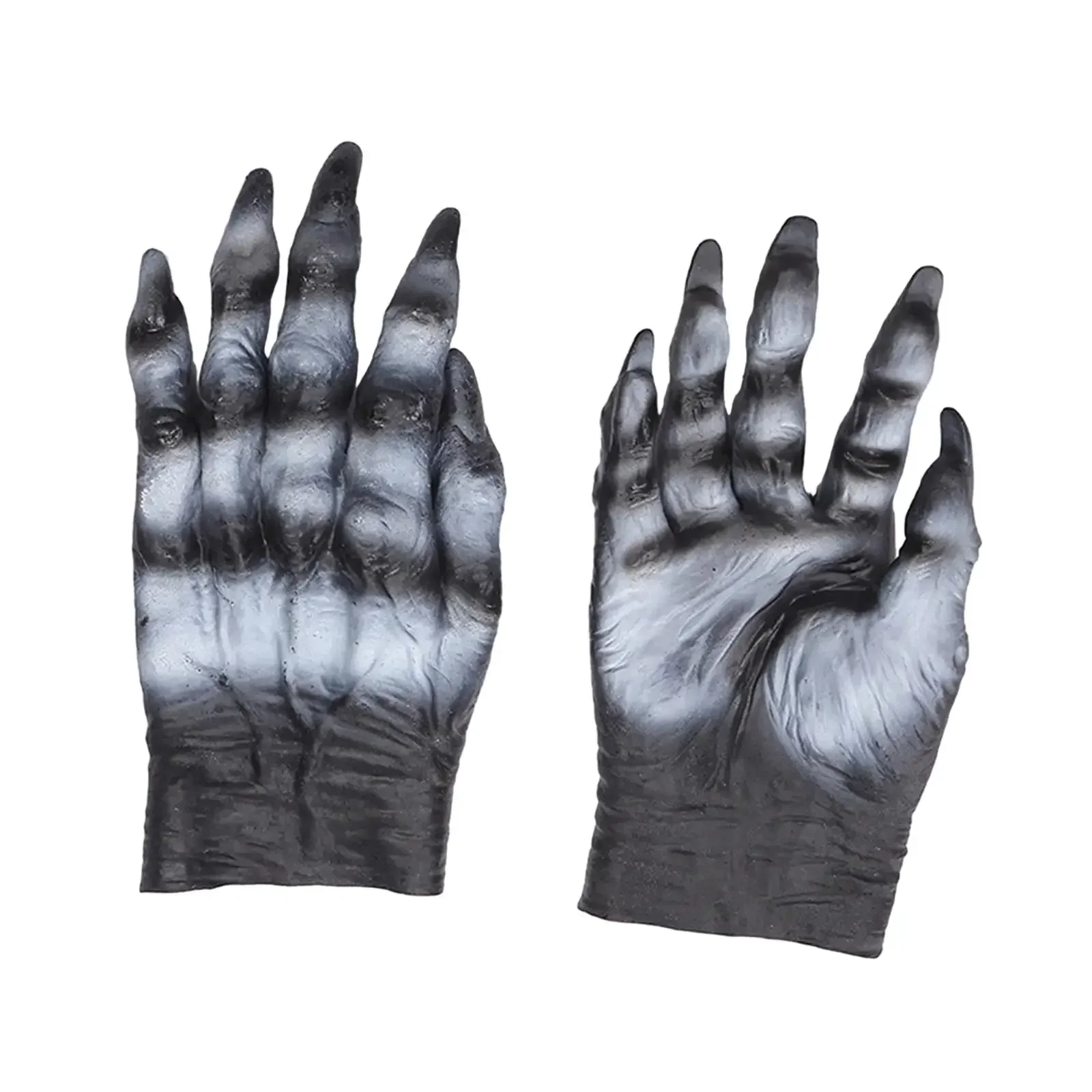 Halloween Werewolf Gloves Black Animal Cosplay Costume Accessory Long Nails Adult Paws with Claws Monster Gloves Dress up Easter