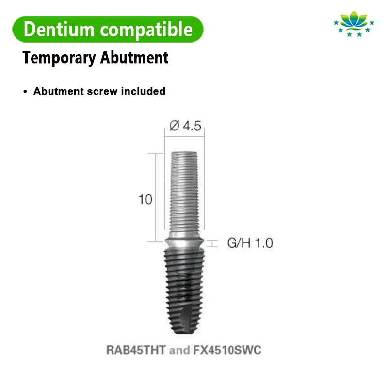 For Dentium Temporary Abutment Titanium Grade 5 Healing Abutment Cylinder for Dental Prosthesis Factory Direct Sales Fast Ship