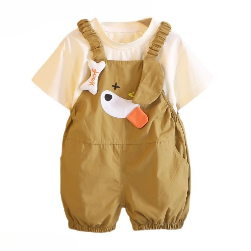 New Summer Baby Boys Clothes Suit Children Short Sleeved T-Shirt Shorts 2Pcs/Sets Kids Girls Clothing Set Infant Casual Costume