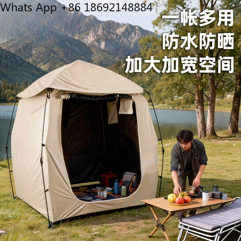 Outdoor toilet small tent automatic privacy vinyl coating sunscreen waterproof large space spot