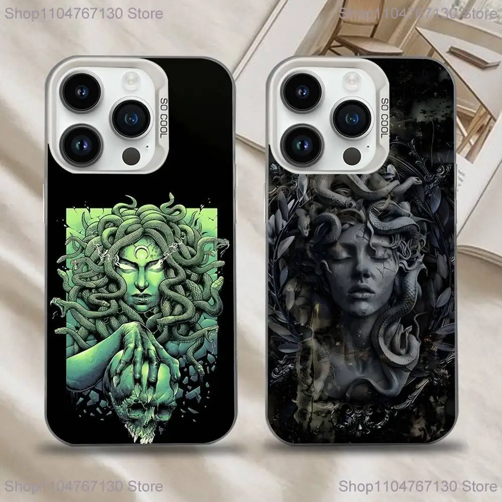 

Medusa Greek Mythology Look At Me Phone Case For iPhone 16,15,14,13,12,11,Mini,Pro,SE,MAX White Matte Shockproof Cover
