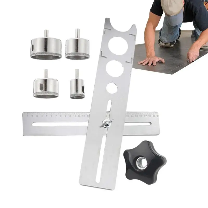 Rotatable Cerâmica Telha Buraco Localizador Rustproof Buraco Abridor Posição Régua