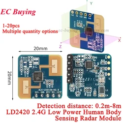 20Pcs/1pc LD2420 24G Millimeter Wave Radar Sensor Intelligent Human Body Micro Motion ISM Band High Sensitivity Low Consumption