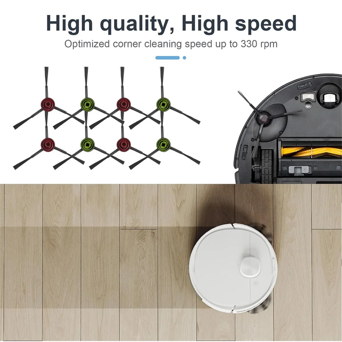 Боковые щетки для Ecovacs Deebot T8/T9/N8/X1 Omni/X1 Turbo/T10 Omni/T10 Turbo/T20 Omni/T9 +/N8 +/N8 Pro/N8 Plus