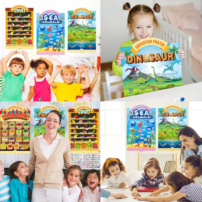 16 Thema 'S Poster Peuters Vroege Educatie Cartoon Montessori Leren Kaart Kinderen Muur Beeld Klaslokaal Decoratie Leermiddelen