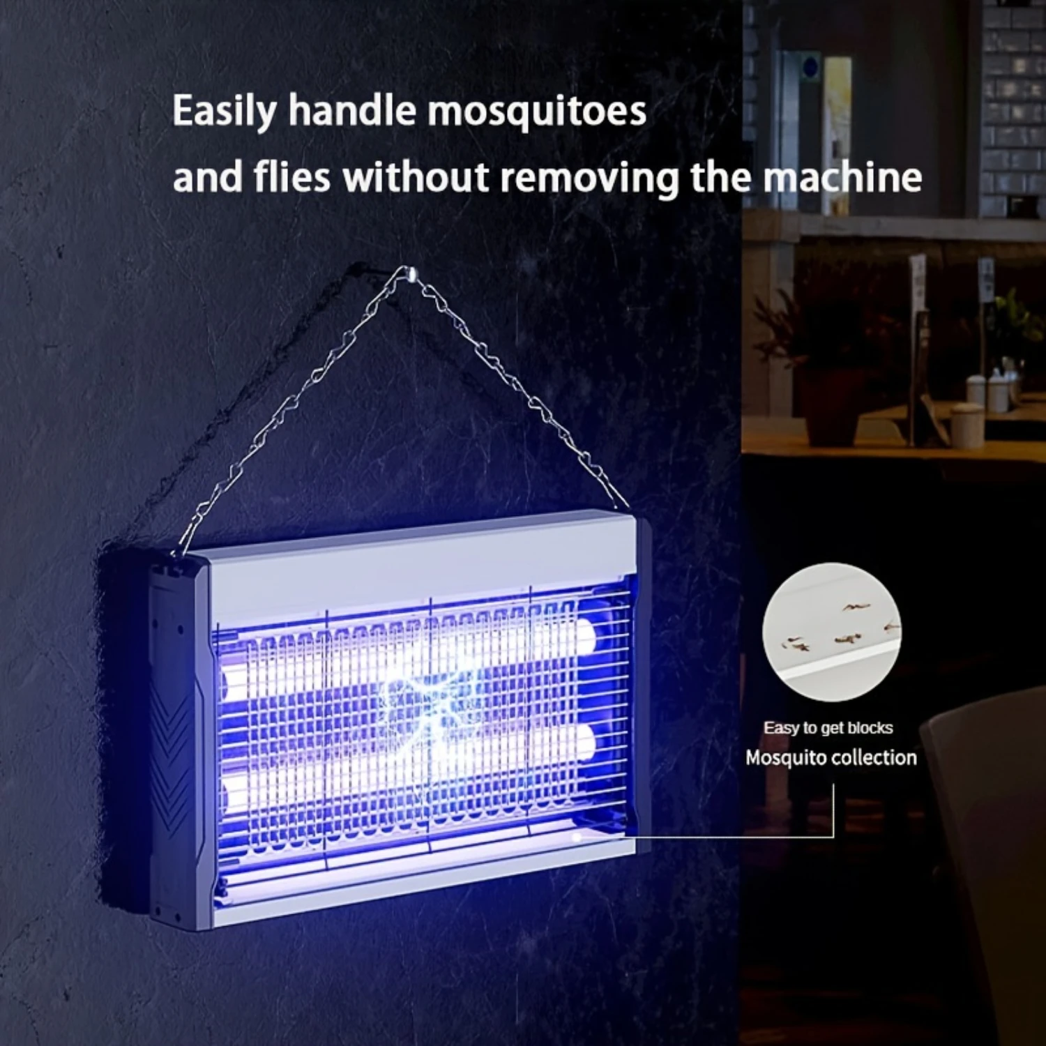 Effective USB-Powered Indoor Insect Eliminator - Attractive Mosquito Killer Lamp with Hanging Chain and Detachable Tray - Perfec