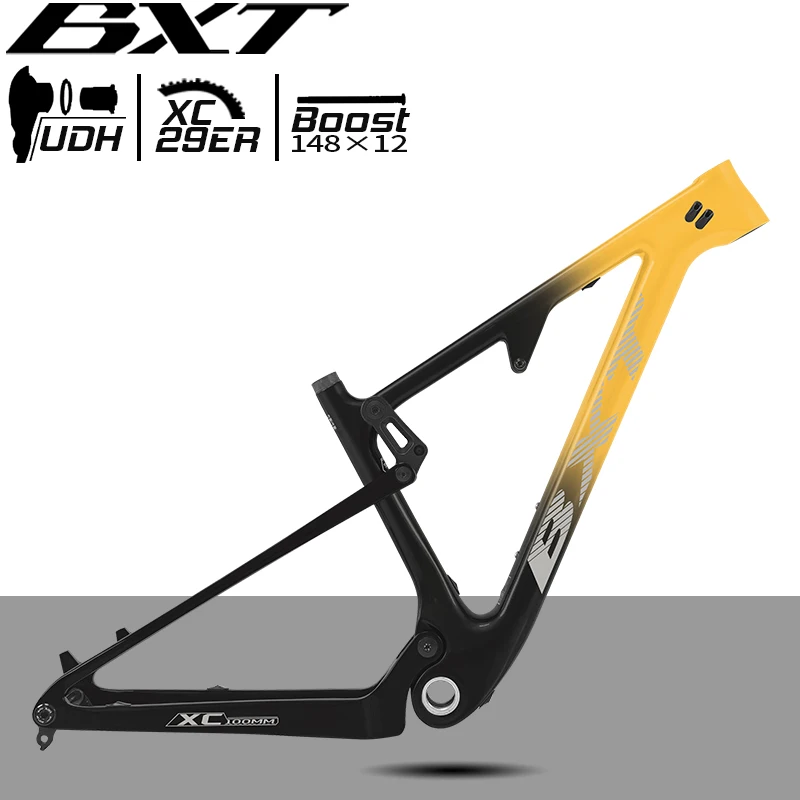 

29er Carbon Full Suspension Frame Carbon Fibre T700+T800