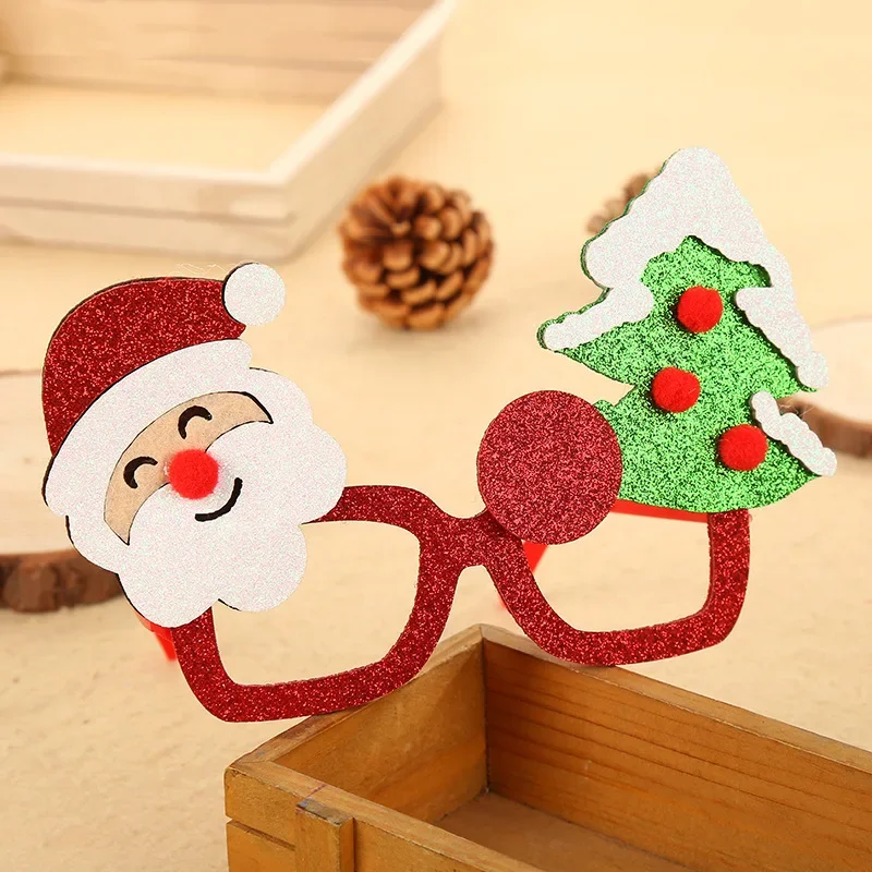 Sequins Glasses Christmas Trees Elderly People Plastic Eyeglass Frames Adult and Child Costumes Christmas Ornaments