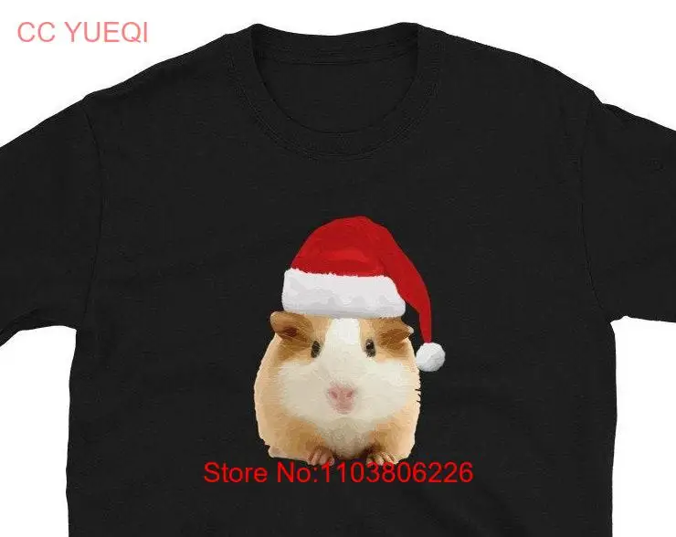 Guinea Pig T Shirt Christmas Hat Cute Animal long or short sleeves Guinea Pig T Shirt Christmas Hat Cute Animal long or short sleeves