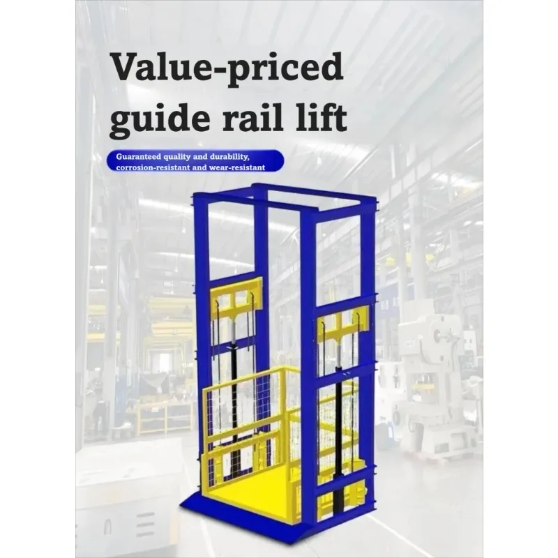 Industrial Freight Elevator Electric Hydraulic Double Guide Chain System for Warehouse Platform Indoor Outdoor Use