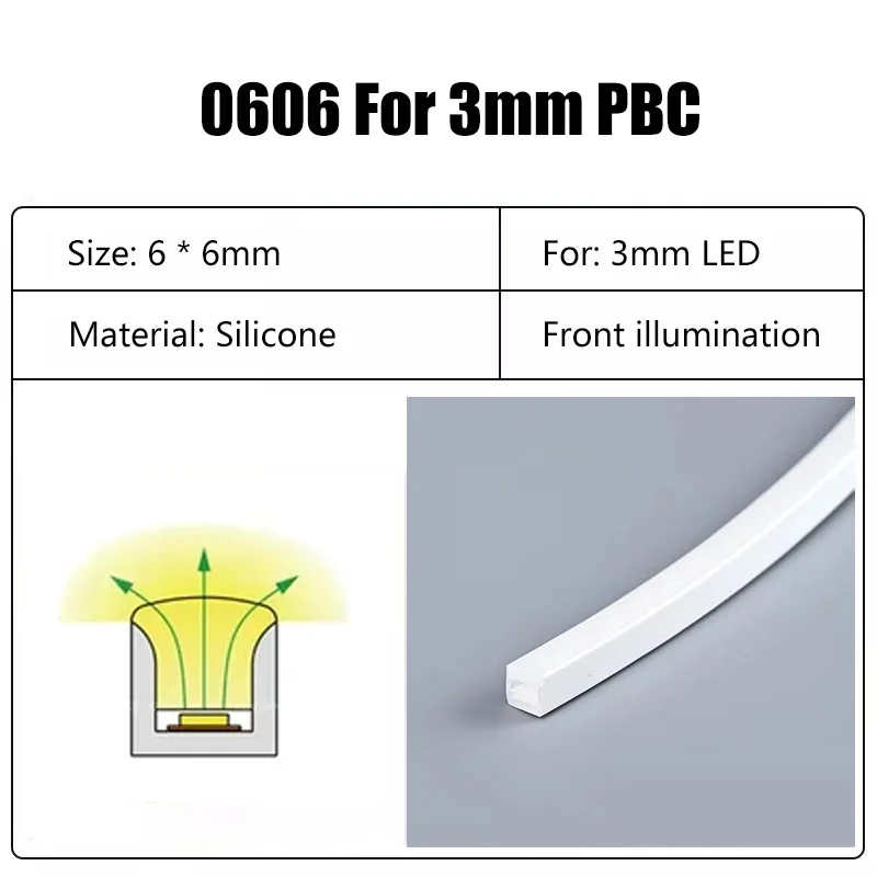khelse Mini schmale LED-Silikonstreifen, wasserdicht, flexibel, Neonband, Rohr, Schrank, Dekor, Band, Licht, 4/6/8 mm, Silikagel-Kanal-Diffusor 4