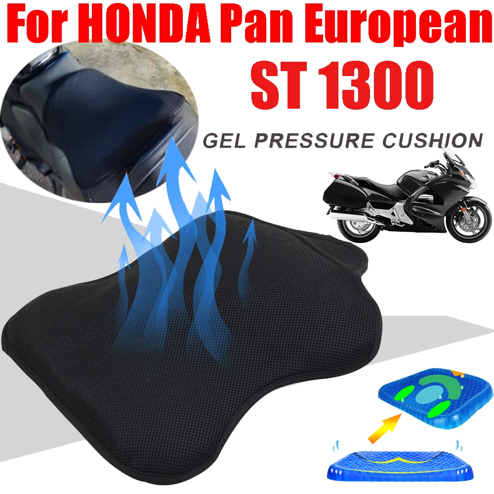 For HONDA Pan European ST 1300 ST ST1300 Accessories Gel Seat Cushion Breathable Heat Insulation Shock Absorption Seat Cover Pad