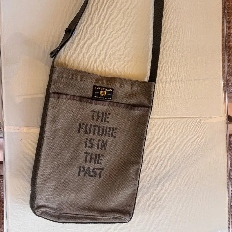 2026 HUMAN MADE Small Canvas Crossbody Tote Handbag Shoulder Bag Streetwear Unisex Daily Commute Casual